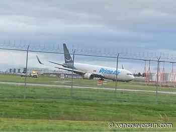 Vancouver airport warns of delays after Amazon cargo plane goes off runway