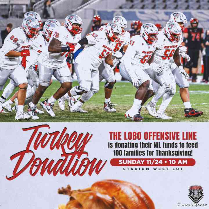 UNM offensive line using their own NIL money to buy turkeys for Thanksgiving giveaway