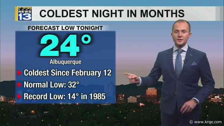Coldest air in months moves into New Mexico Wednesday morning