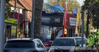 Two people taken to hospital after bus roof ripped off in Dagenham crash