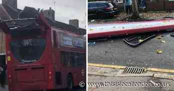 Two women injured after bus roof ripped off in Dagenham crash