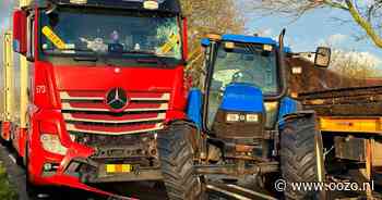 Flink ravage bij botsing vrachtwagen en tractor