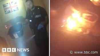 Man's rescue from burning flat caught on camera