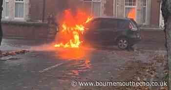 WATCH: Flames spout from people carrier 'abandoned' in road