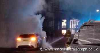 Car engulfed in flames in Great Harwood