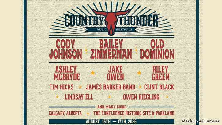 'Star-studded' Country Thunder Alberta lineup announced for 2025