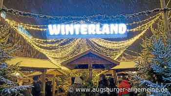 Das Winterland an der City-Galerie legt im Schneegestöber los