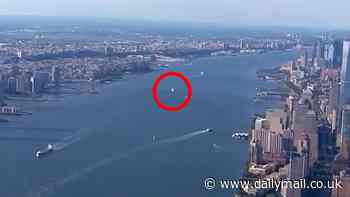 Mysterious 'orb' spotted over New York City days after Pentagon revealed near-miss between plane and UFO