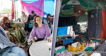 Tussen troep en in de kou slaapt Brick nog altijd in pro-Palestina-tentje: ‘Ik had een kamer, maar die heb ik opgezegd’