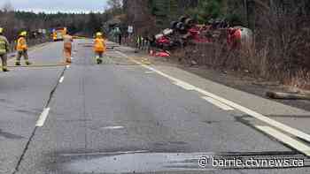 Highway 400 closed in Muskoka Lakes after fatal propane truck rollover