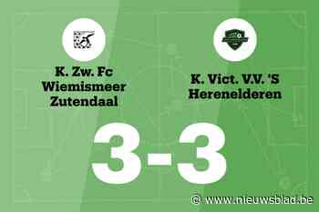 Wiemismeer en s Herenelderen eindigt op 3-3