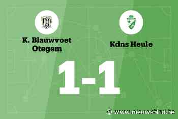 Doornaert redt punt voor KdNS Heule tegen Blauwvoet Otegem