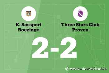 Sassport Boezinge B sleept gelijkspel uit de brand in de thuiswedstrijd tegen TSC Proven
