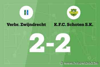 Schoten sleept gelijkspel uit de brand in de uitwedstrijd tegen V. Zwijndrecht B