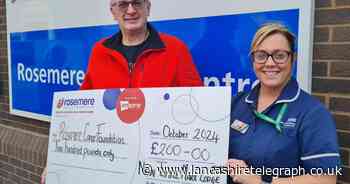 Masonic lodge members thanked for raising £200 for cancer charity