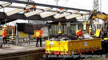 Dacharbeiten an Bahnsteigen im Augsburger Hauptbahnhof