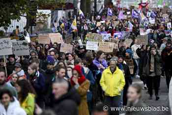 Ongeveer 2.500 manifestanten klagen geweld tegen vrouwen aan in Brussel