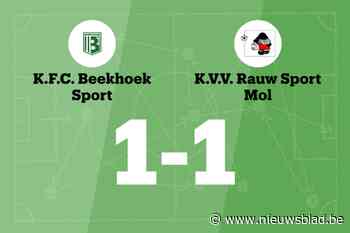 Beekhoek nog steeds zonder overwinning na gelijkspel tegen Rauw