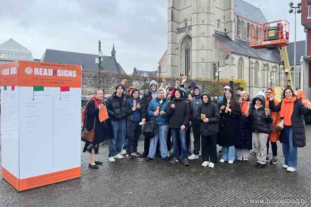 Soroptimisten en jongeren vragen met kubus aandacht voor geweld tegen vrouwen