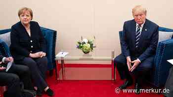 „Hier, Angela“: Trumps überraschte mit Geschenk an Merkel – Altkanzlerin mit eindringlicher Warnung