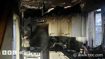 Kitchen fire after air fryer left on hob accidently