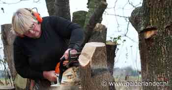 ‘Potige’ Silvia maakt kunst met de kettingzaag: ‘Je moet focussen, anders is het levensgevaarlijk’