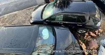 Dramatic video shows moment grandma is hit by car while sat parked in driveway