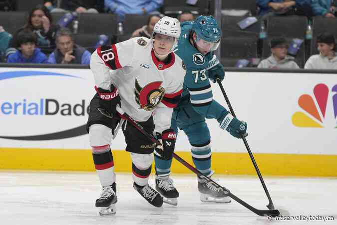 Gaudette scores go-ahead goal as Senators beat Sharks 4-3 with only 11 shots on goal