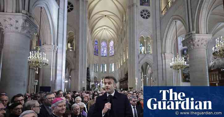 Macron visits newly restored Notre-Dame Cathedral in Paris – video