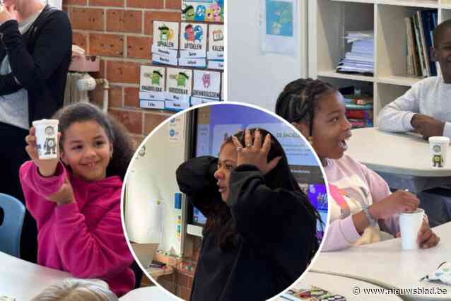 Leerlingen basisschool De Spreeuwen leren omgaan met emoties met hun ‘smoelbeker’: bezoek #LikeMe-ster Sali Haidara vormt slotstuk ‘Expeditie Geluk’
