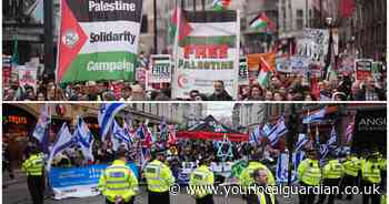 Heavy police presence near London Christmas shoppers amid protests