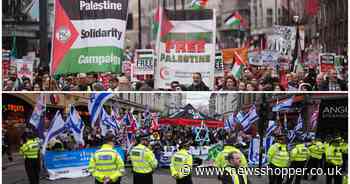 Heavy police presence near London Christmas shoppers amid protests