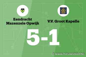 L. Van Humbeeck scoort drie keer, Mazenzele Opwijk C verslaat VV Groot Kapelle