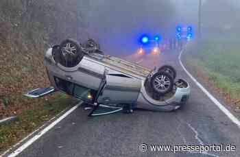 POL-PDKL: 19-Jähriger bleibt mit PKW auf dem Dach liegen