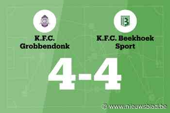Grobbendonk sleept gelijkspel uit de brand in de thuiswedstrijd tegen Beekhoek