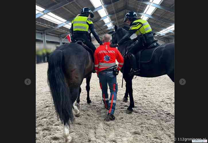 Politie oefende donderdagavond in binnenstad met o.a. honden, paarden