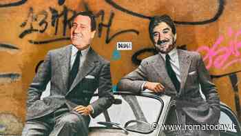 Alberto Sordi e Gigi Proietti custodi della romanità in un murale a Trastevere