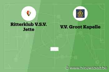 Wedstrijd tussen Ritterklub Jette B en VV Groot Kapelle afgelast