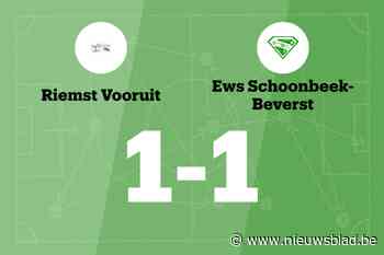 Riemst en Schoonbeek-Beverst B eindigen op 1-1-gelijkspel
