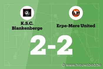 SC Blankenberge sleept gelijkspel uit de brand in de thuiswedstrijd tegen Erpe-Mere United