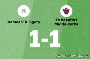 Gelijkspel voor DVK Egem B thuis tegen FC Beaufort