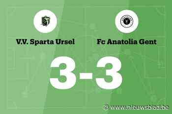 Fc Anatolia Gent beëindigt reeks nederlagen met gelijkspel tegen Sparta Ursel