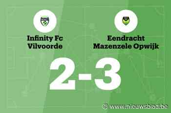 Schockaert scoort twee keer voor Mazenzele Opwijk B in wedstrijd tegen Infinity Vilvoorde
