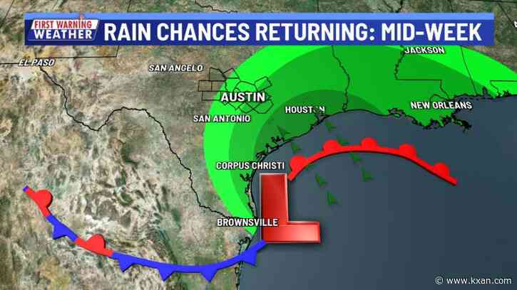 Daily rain chances mid- to late week
