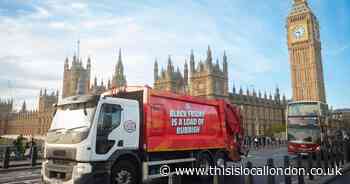 Rubbish lorry rolls through London to highlight Black Friday 'waste'