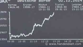 Dax aktuell: Dax verbucht Rekordhoch und steigt zeitweise über 19.900 Zähler