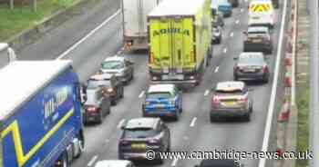 M11 traffic chaos as crash shuts lane near Duxford with long delays