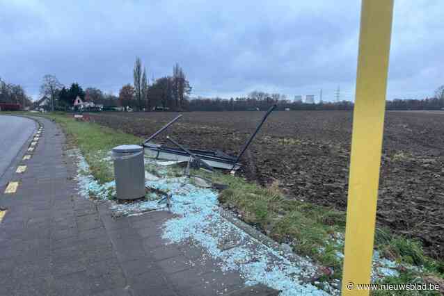 Bushokje helemaal vernield na voertuigcrash: geen gewonden