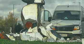 Police share update after iconic Erith fish roundabout battered in van crash