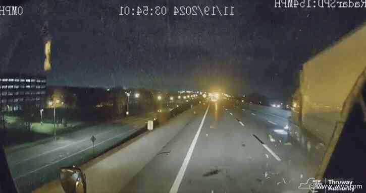 WATCH: Tractor trailer strikes thruway truck on I-90 in Buffalo